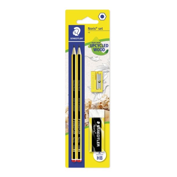 Staedtler Blyant Noris HB st - 2 grafitblyanter - 1 viskelder - 1 blyantspidser